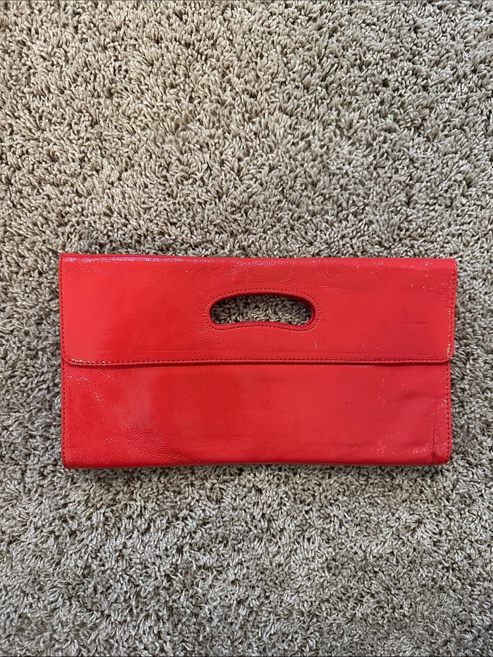 HOBO Red Patent Leather Cutout Handle Clutch - Picture 8 of 9